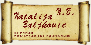 Natalija Baljković vizit kartica